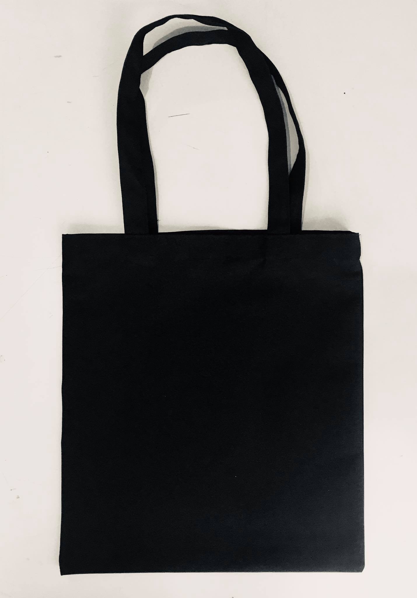 Plain black tote bag sale