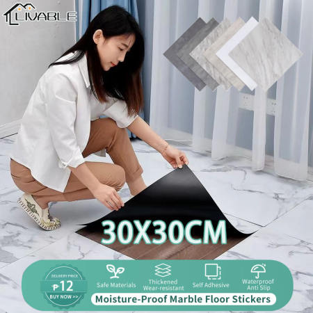 LIVABLE Self-Adhesive Vinyl Tiles - Waterproof Marble Stickers