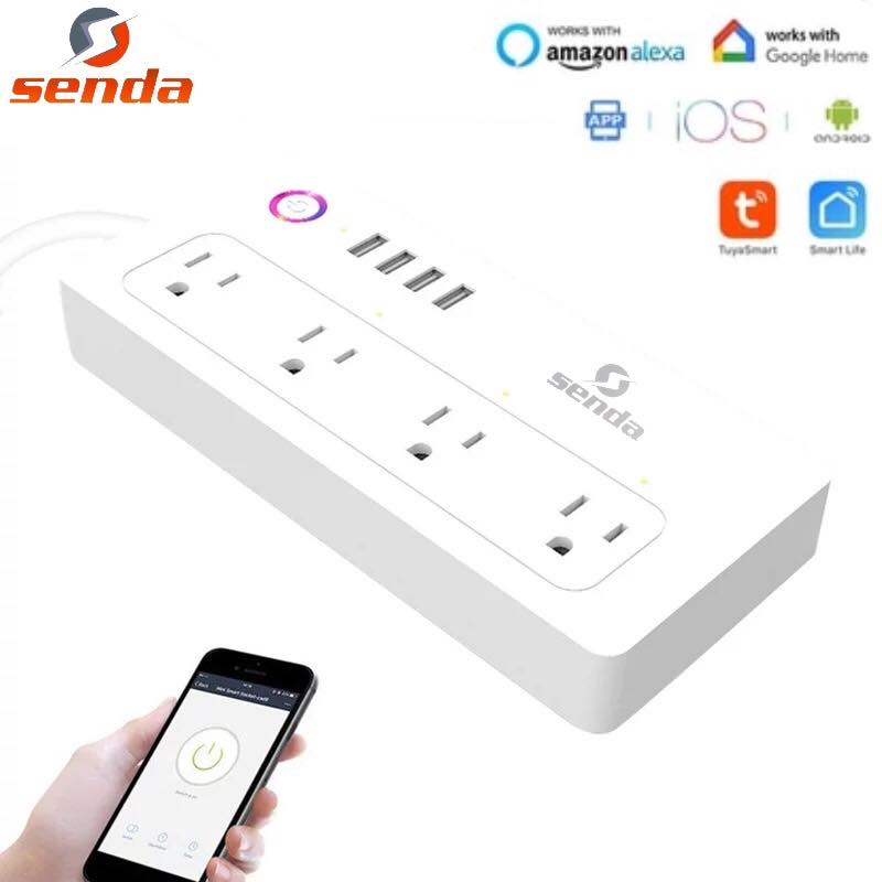 Smart Power Strip with Overload Protection and USB Ports