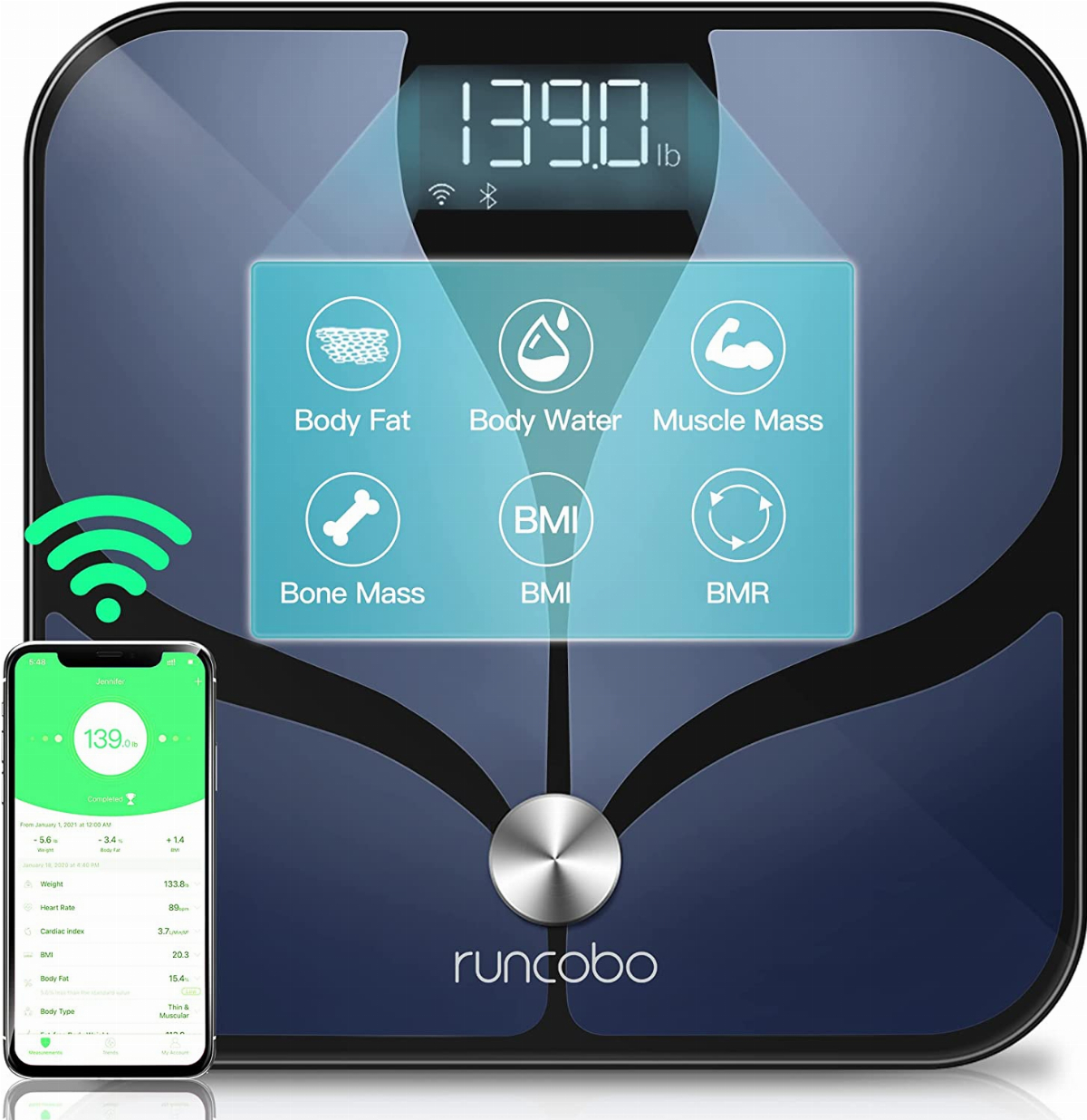 Arboleaf Digital Scale - Smart Scale Wireless Bathroom Weight Scale with  iOS, Android APP, Unlimited Users, Auto