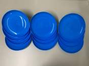 Makapal Round Plastic Dinner Plates - Colorful Set of 12