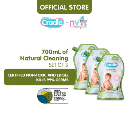 Cradle Natural Baby Bottle Wash & Nipple Cleaner