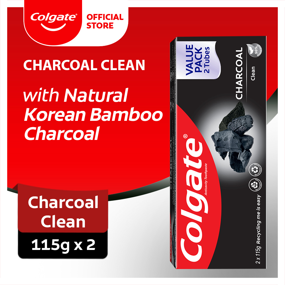 Lazada Philippines - Colgate Naturals Charcoal Clean Toothpaste 115g Twin Pack
