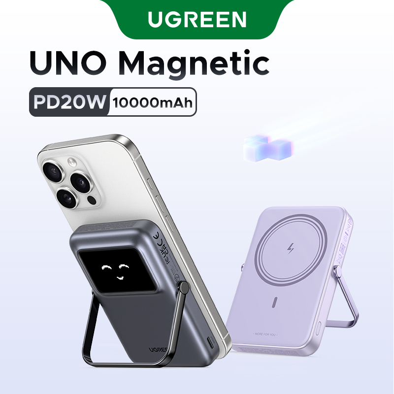 Product photo of UGREEN Uno Magnetic Power Bank with Stand from its Lazada listing