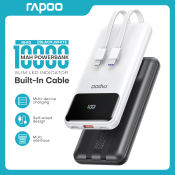 Rapoo RH10 10000mAh Power Bank with Built-in Cables