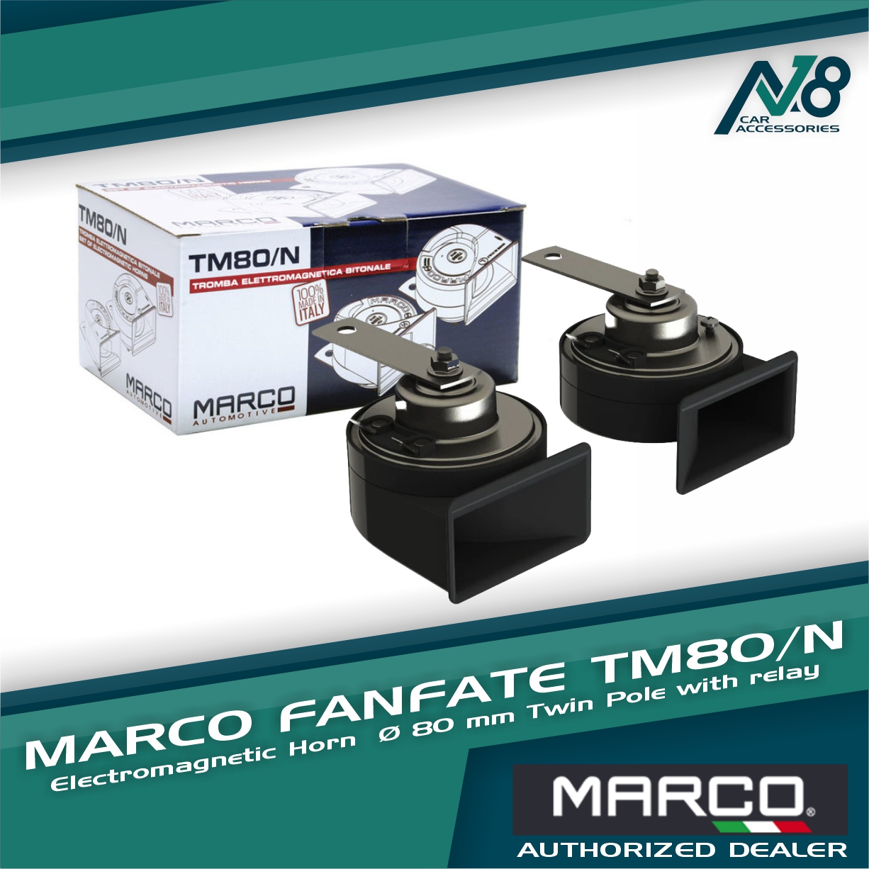 MARCO Fanfare Horn TM80/N Genuine, PN#MARCOTM80/N Made in Italy
