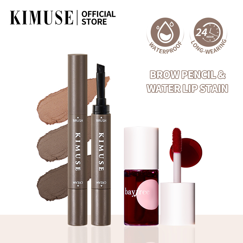 Discount on KIMUSE  shoes - SKU: KIMUSE 2PCS Makeup Set Eyebrow Gel 2 IN 1 Pomade Brow Pencil +  Long Lasting Waterproof Lip Tint