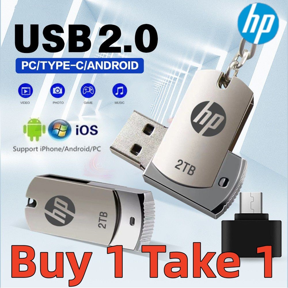 Buy 1 Take 1】Hp Usb Flash Drive High Speed Memory Card 1Tb/2Tb Metal Case  With Keychain Complimentary Micro Usb/Type-C Adapter For Computers And  Mobile Phones Usb Flashdrive | Lazada Ph