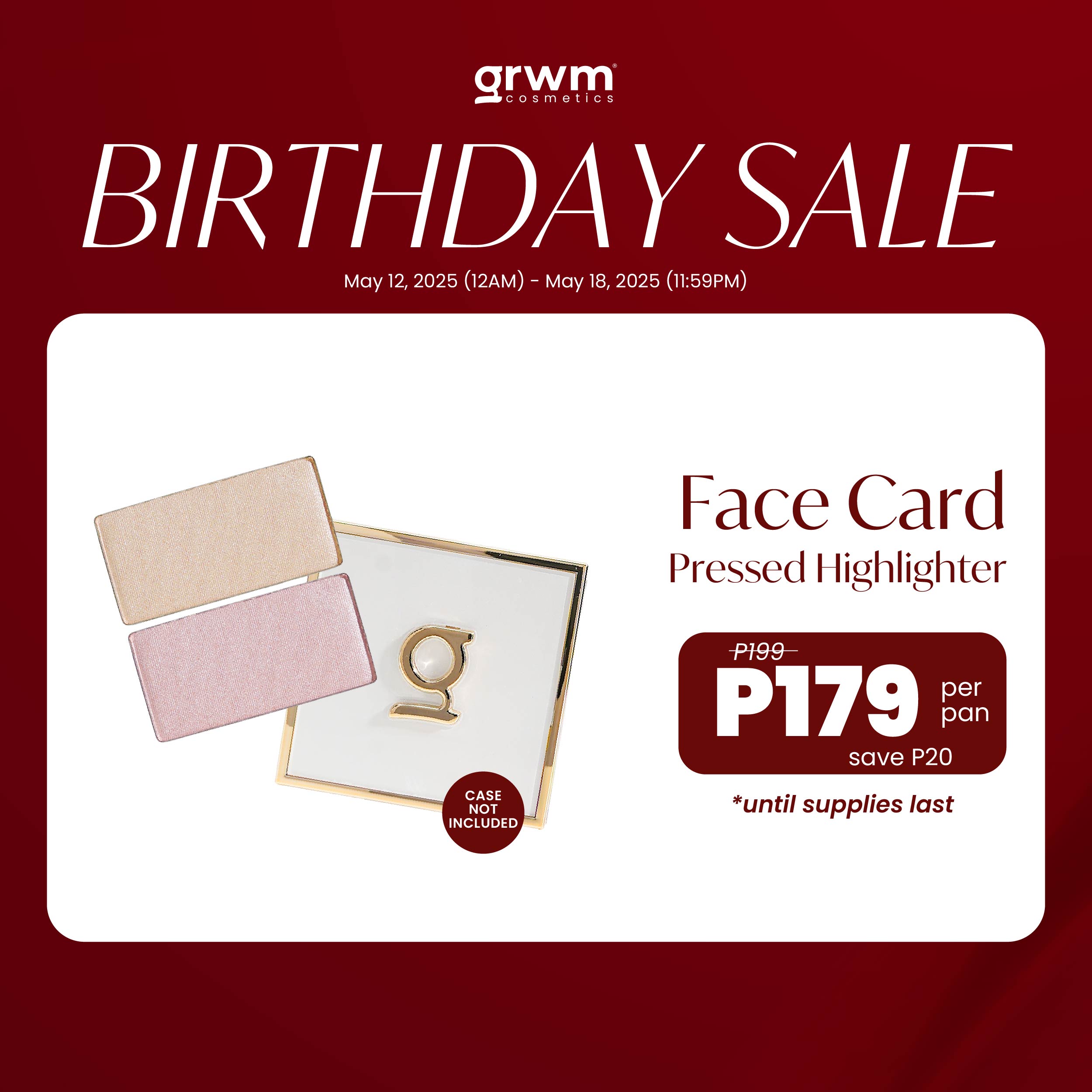 Discount on GRWM Cosmetics  shoes - SKU: GRWM Cosmetics Face Card - Pressed Highlighter [case not included]