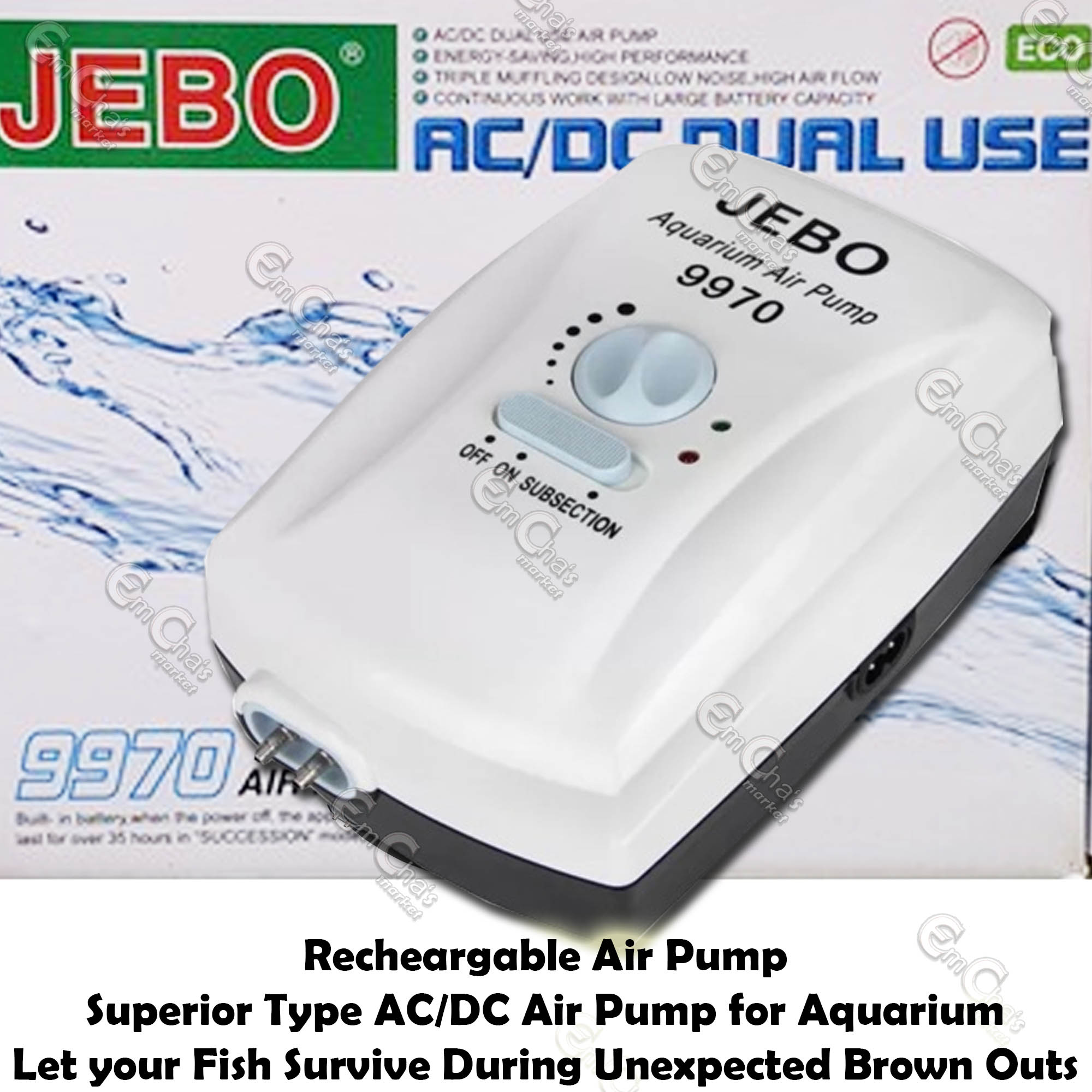 Ac dc aquarium air clearance pump