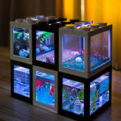 LED Mini Aquarium Fish Box for Betta Fish and Shrimp