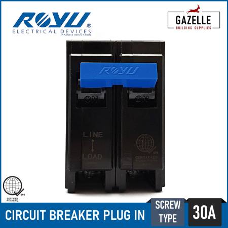 Royu 2 Pole Screw-Type Circuit Breaker Plug-In - 30A