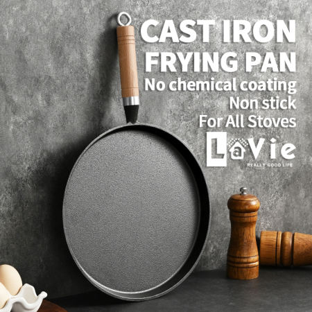 Lavie 26cm Seasoned Cast Iron Skillet & Baking Pan