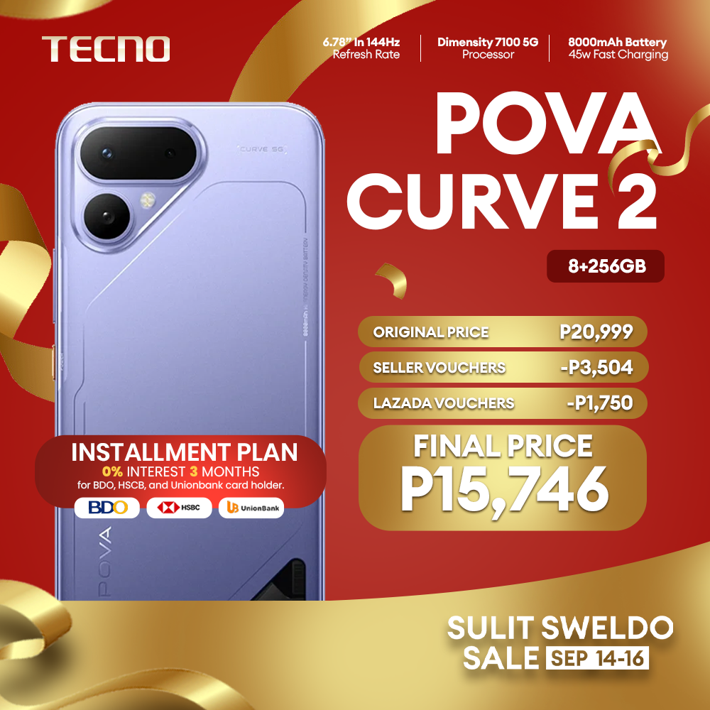 TECNO POVA Curve 2 5G (8GB+256GB) Smartphone / MTK Dimensity 7100 5G / 50MP Main Camera / 6.78” 144Hz Curved AMOLED Display / 8000mAh Battery / 45W Fast Charge