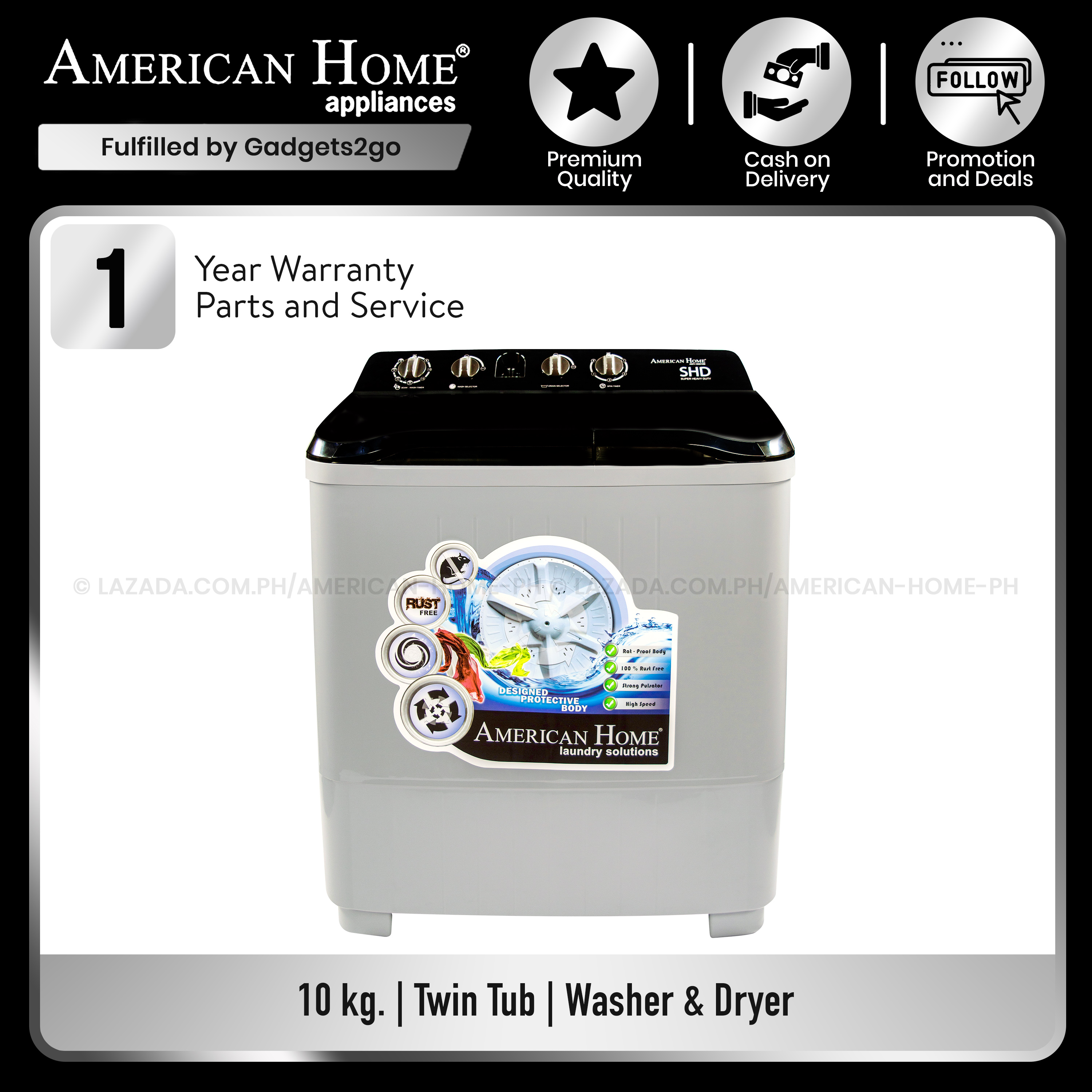 American home deals 6kg washing machine