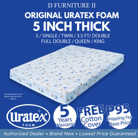 Uratex Foam Mattress with Cotton Cover, Various Sizes Available