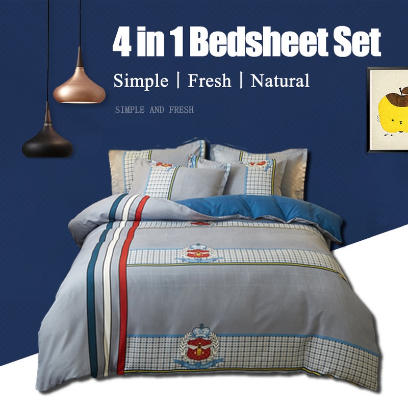 Bedsheet 4in1 Hotel Quality Pillowcase 4 In 1 Bedsheet Double Size