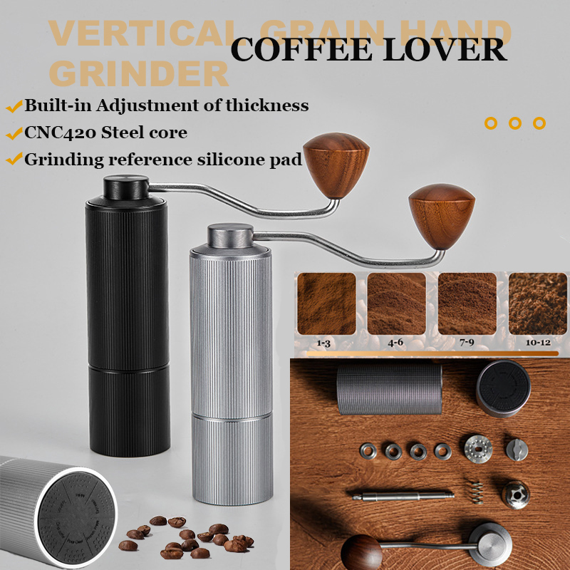 CNC Steel Conical Burr Coffee Bean Hand Grinder