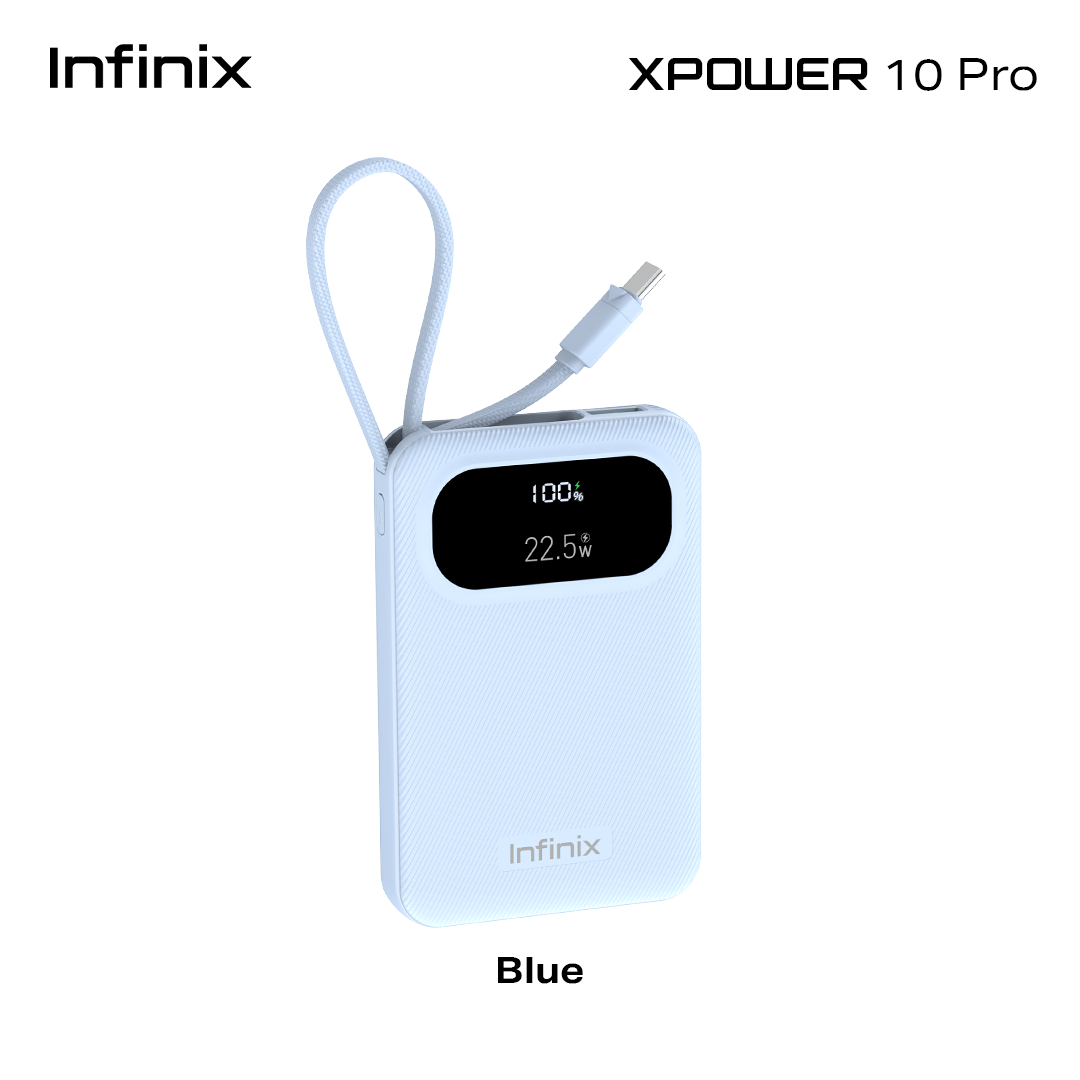 Infinix XPOWER 10 Pro / 10000 mAh Large Battery Capacity / Integrated Type-C Cable for Easy Charging / 22.5W Max Output Fast Charging Powerbank - Image 4