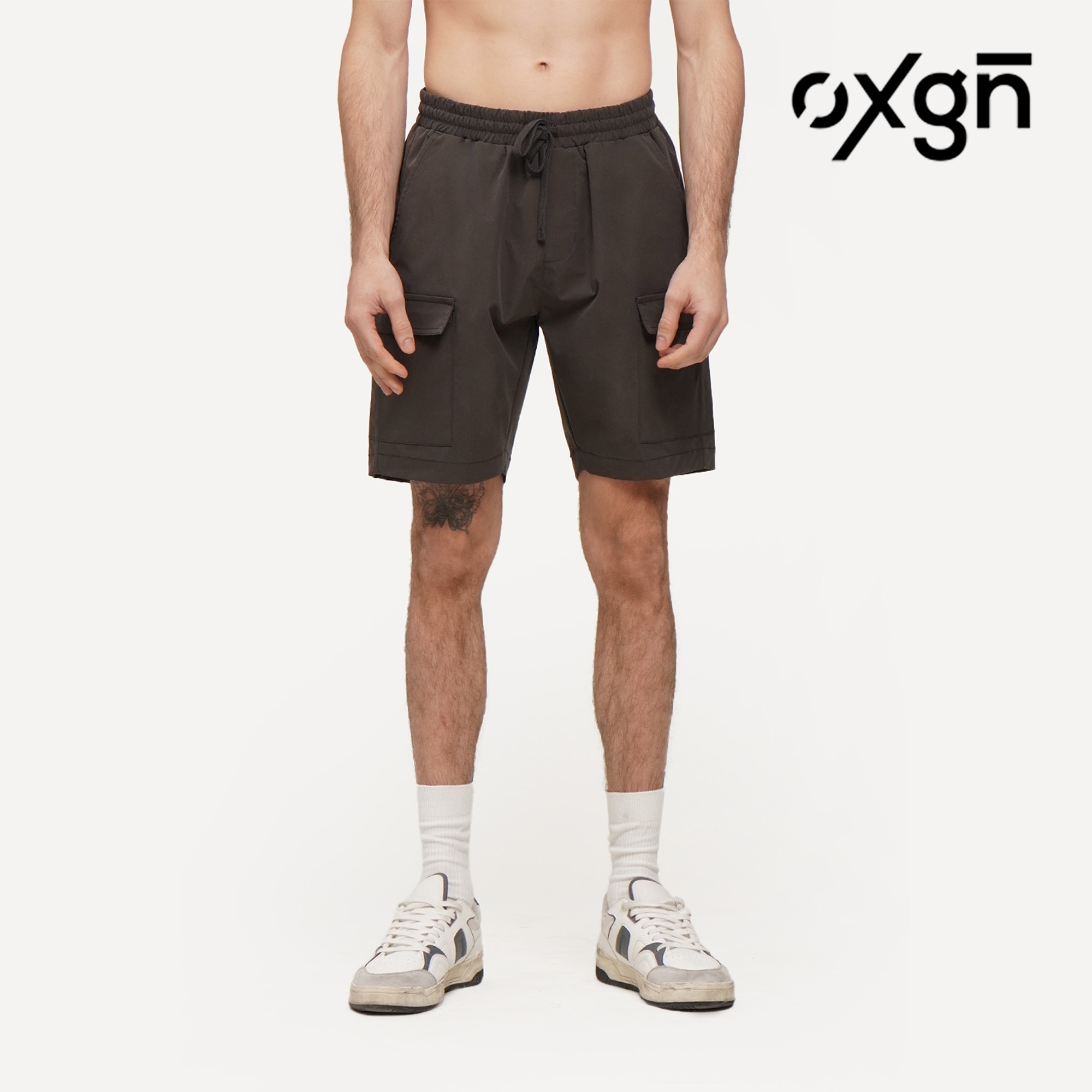 Oxgn Nylon Ripstop Pull Up Shorts For Men Urban Twill Ginger