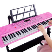 Black Electronic Keyboard Toys with Microphone and USB - 