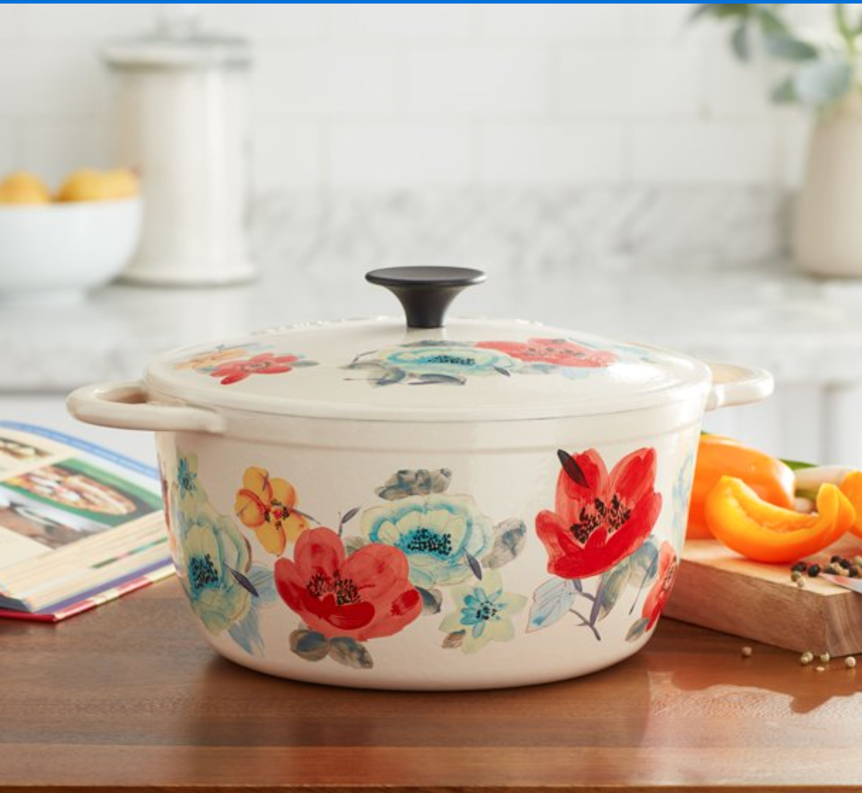 The Pioneer Woman Cheerful Rose 4-Quart Dutch Oven