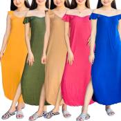 Jixi Ruffa Round Slit Maxi Dress for Womens