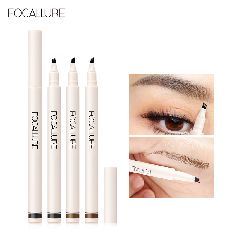 Discount on Focallure  shoes - SKU: Focallure 4 Fork Liquid Eyebrow Pencil Dark Brown 3d Microblading Eye Brow Long Lasting Professional