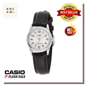 Casio  Black Leather Strap Watch for Women