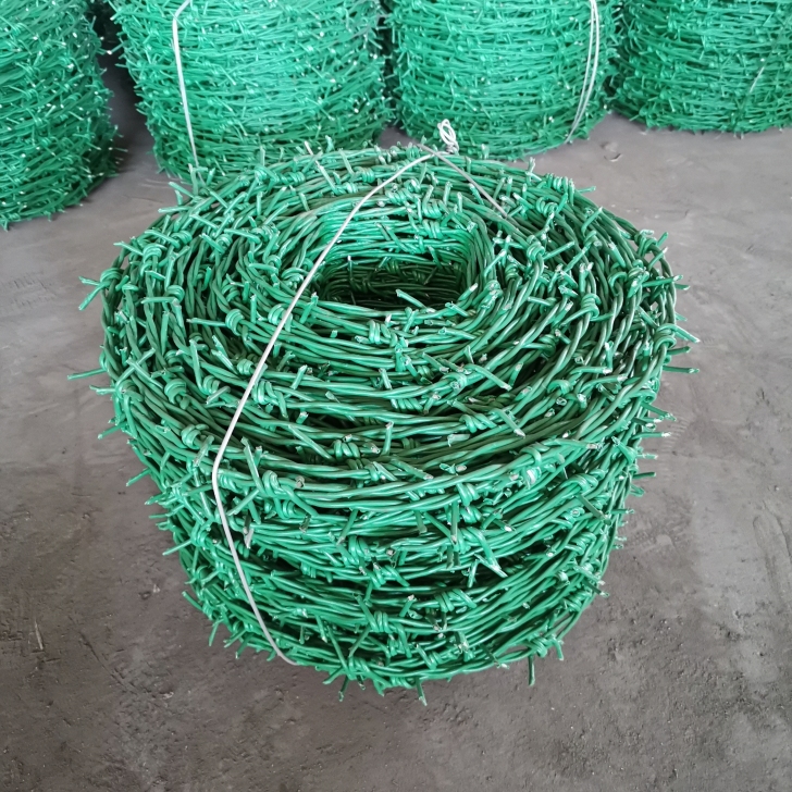 Rust-proof Green Plastic-coated Barbed Wire for Orchard Enclosure