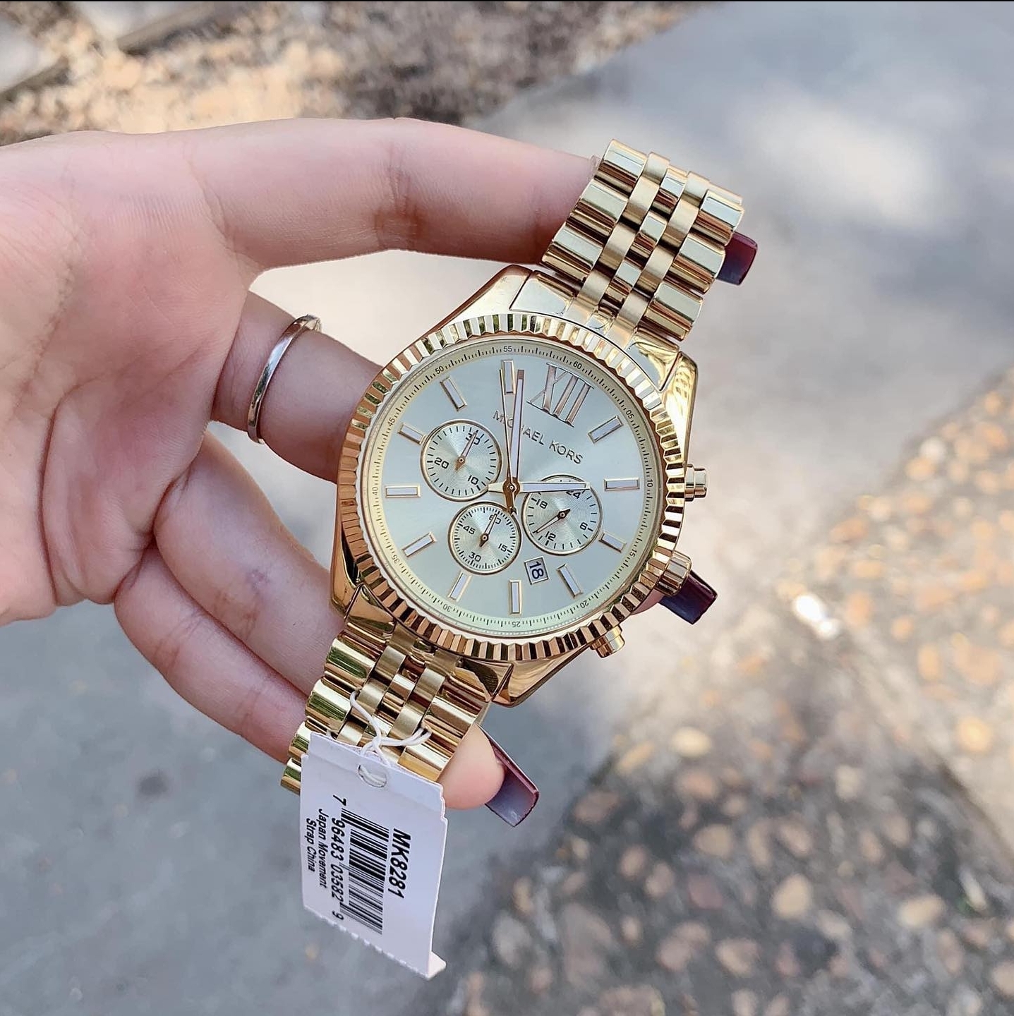 Michael Kors Lexington Chronograph Champagne Dial Gold Tone Men's Watch  MK8281 Original With 1 Year Warranty For Mechanism | Lazada PH