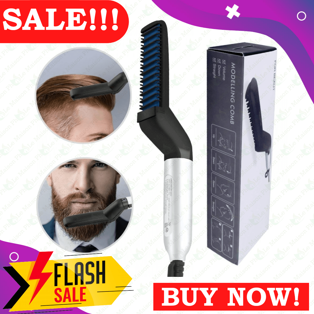 heated comb men's hair