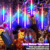 Solar/Plug-in Waterproof 8 Tube Meteor Shower Lights for Christmas