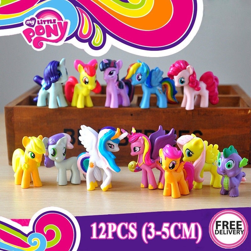 My Little Pony Figures Toys Mini Unicorn Fluttershy Rainbow Dash 12PC  Bundle Set