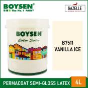 Boysen Vanilla Ice B7511 Semi-Gloss Latex Paint - 4L