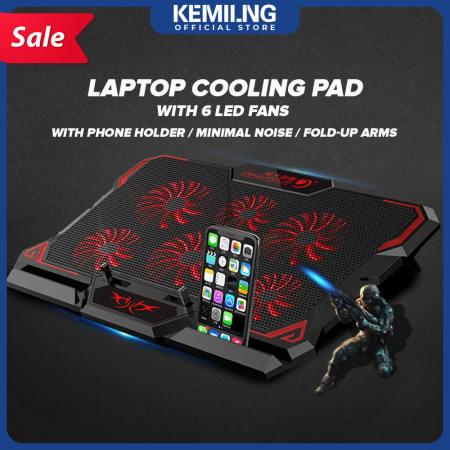 KEMILNG K38 Laptop Cooling Pad with 6 LED Fans