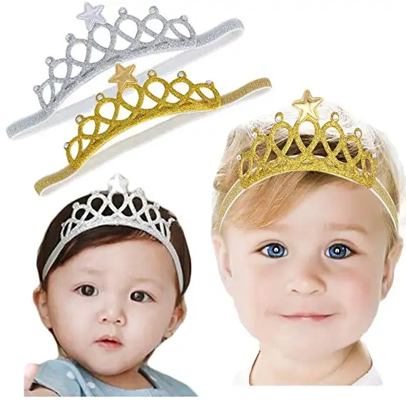 baby gold crown headband