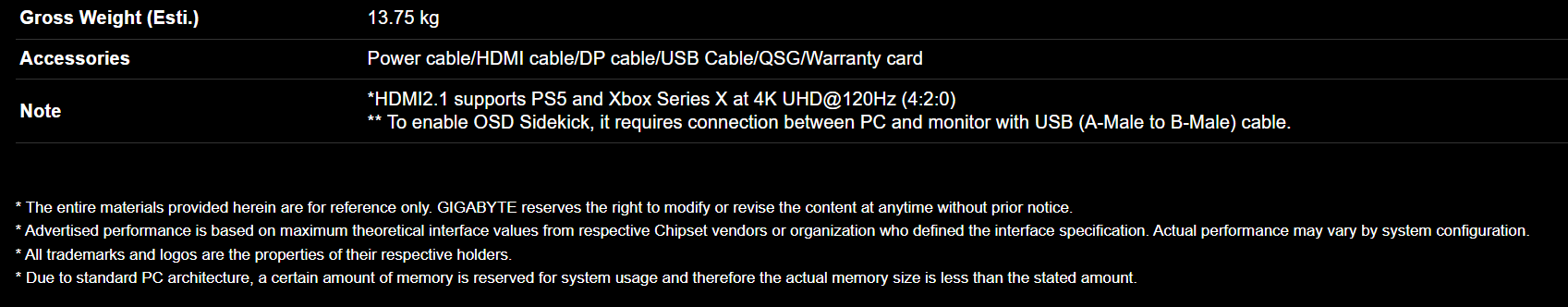 GIGABYTE M32U 32" 144Hz 4K FreeSync Compatible Gaming Monitor, SS IPS, 3840x2160 Display, 1ms Response Time (MPRT), 1x Display Port 1.4, 2x HDMI 2.1, 3x USB 3.0, 1x USB Type C - GP-M32U-AP