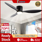 GOGEOUS Industrial Ceiling Fan with Light and Remote Control