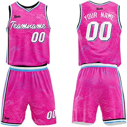 MARLINS 01 PINK BASKETBALL JERSEY FREE CUSTOMIZE NAME AND NUMBER