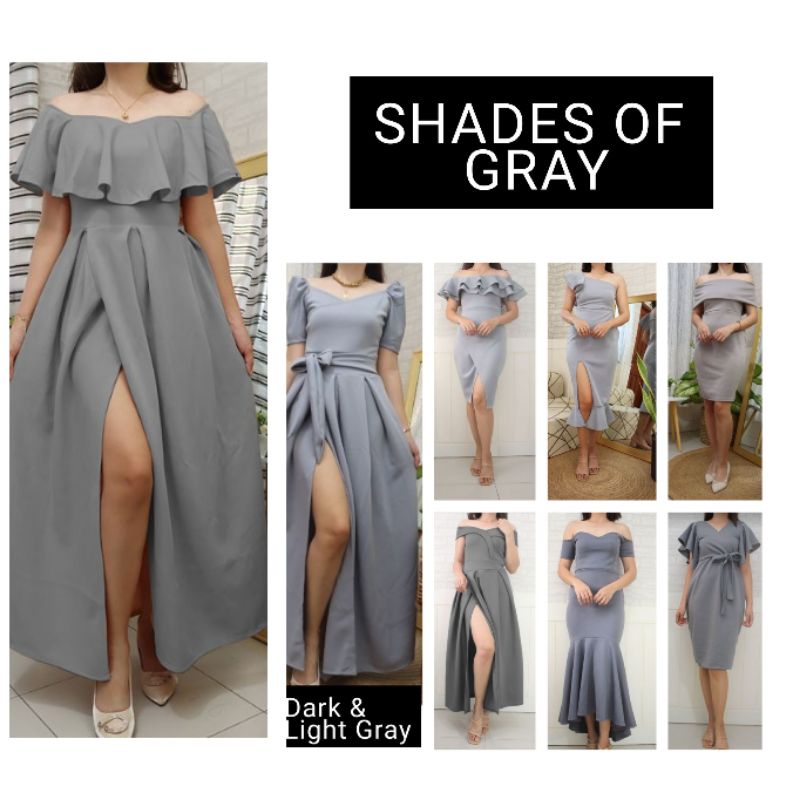 light gray cocktail dress