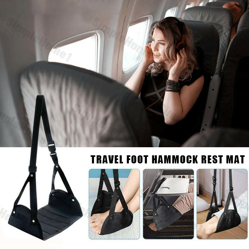 Airplane Footrest, Foot Hammock Airplane, Travel Foot Rest for Airplane  Flights, Adjustable Height, Portable Plane Travel Accessories to Reduce