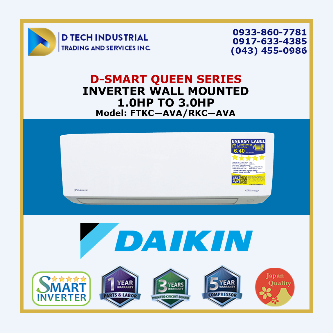 daikin d smart queen 2hp