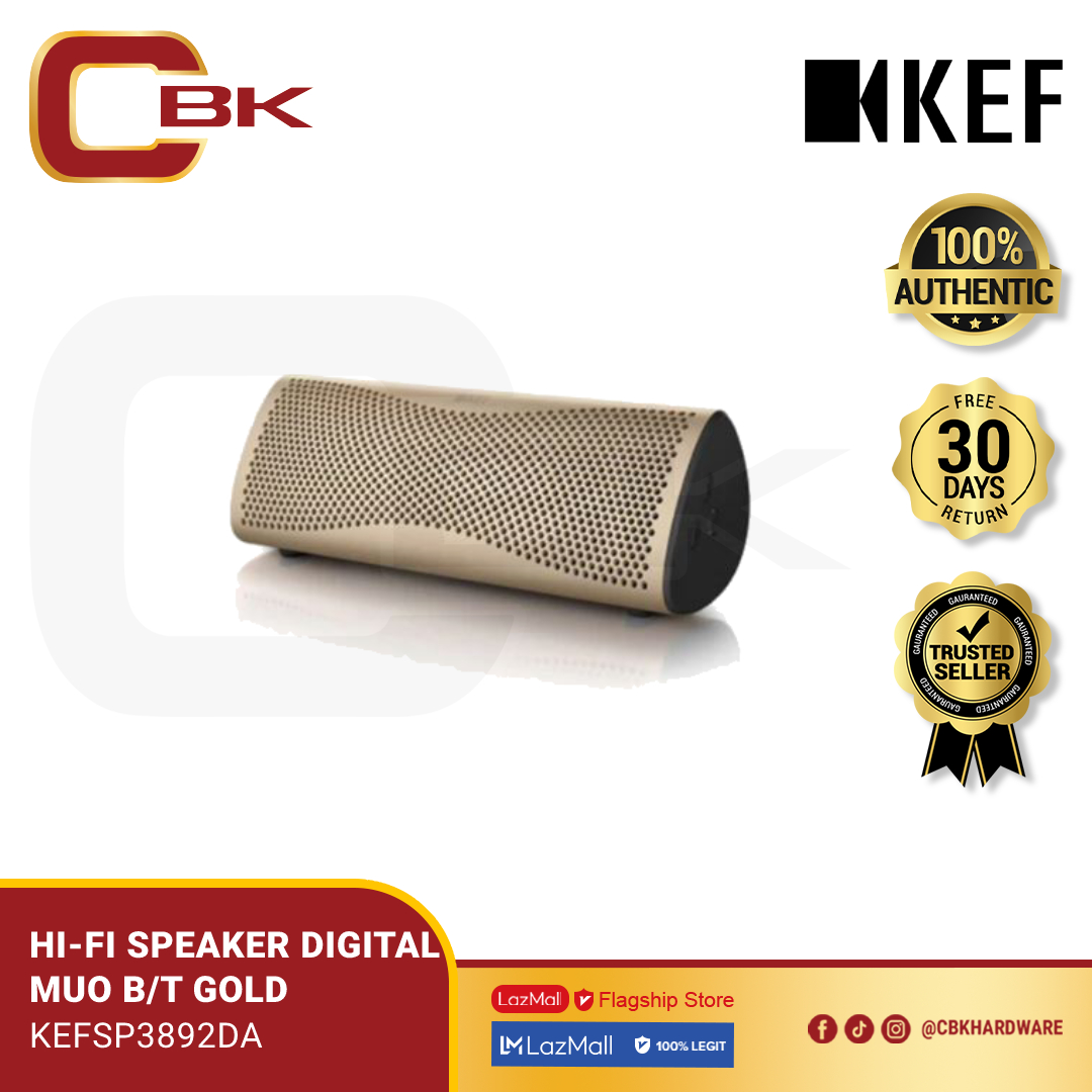 KEF HI-FI Muo Wireless Bluetooth Digital Speaker (Gold) Co Ban Kiat Hardware Cobankiat CBK wireless portable strong bass