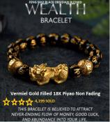 Black Obsidian Gold Piyao Blessed Bracelet by 