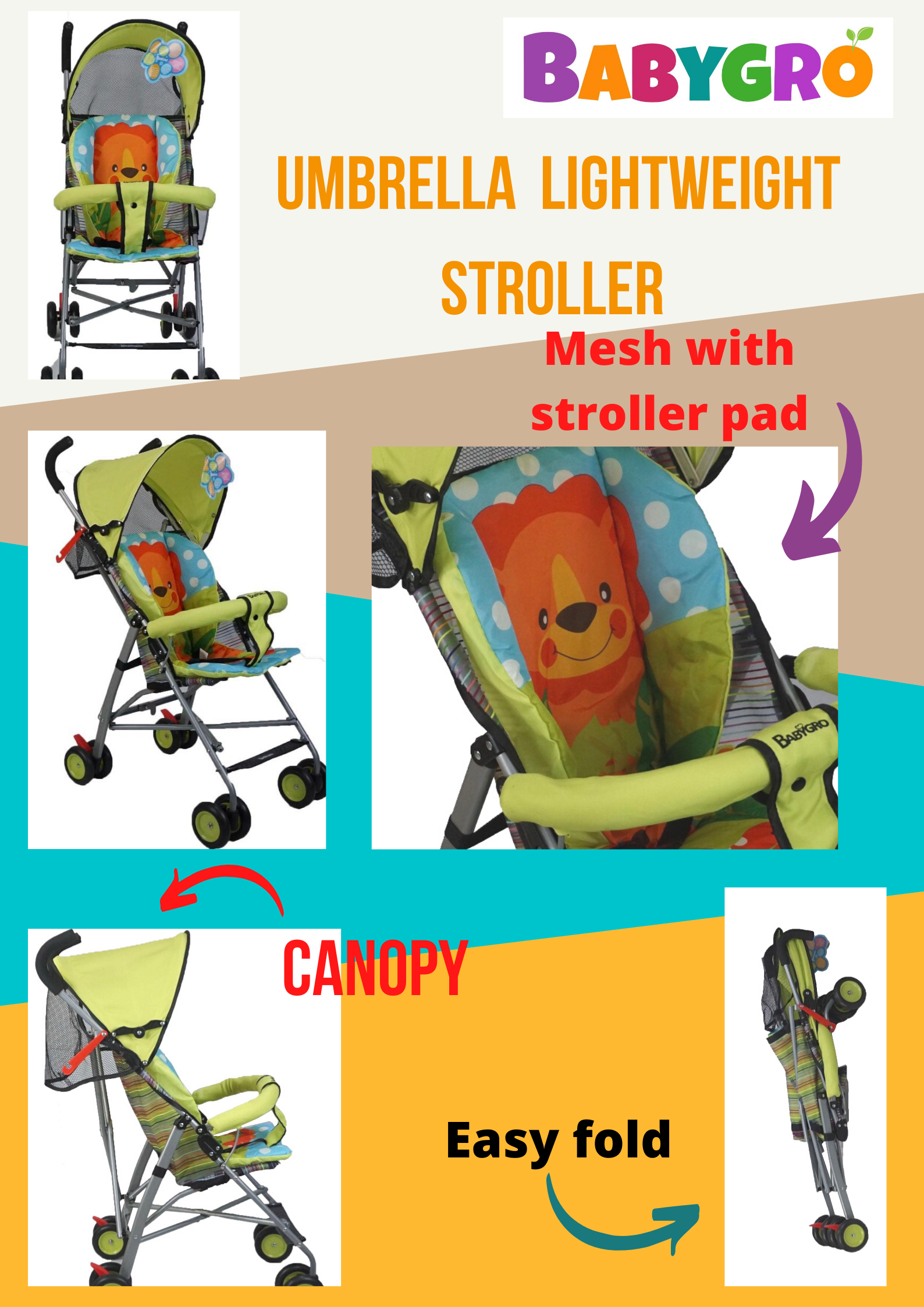babygro lightweight stroller