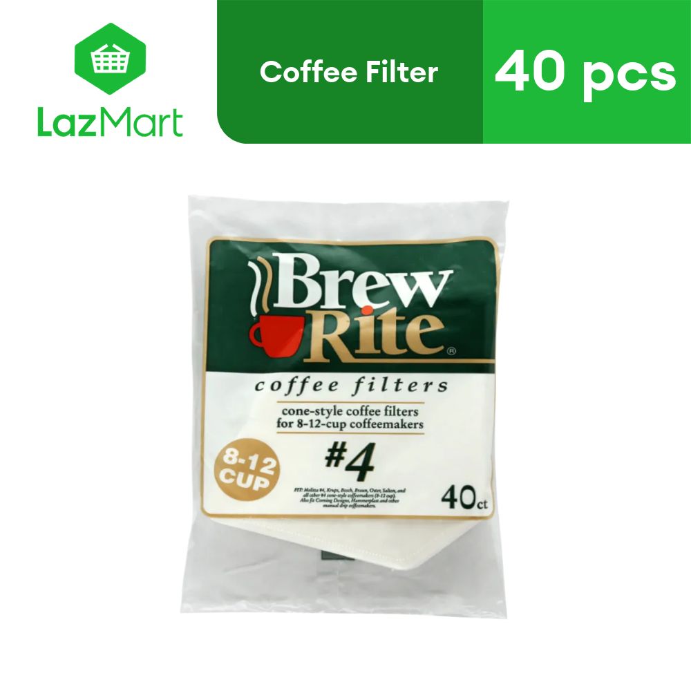 Brew Rite Coffee Filter #4 Cone 40Ct Usa Made - Perfect For Home Brewing |  Lazada Philippines