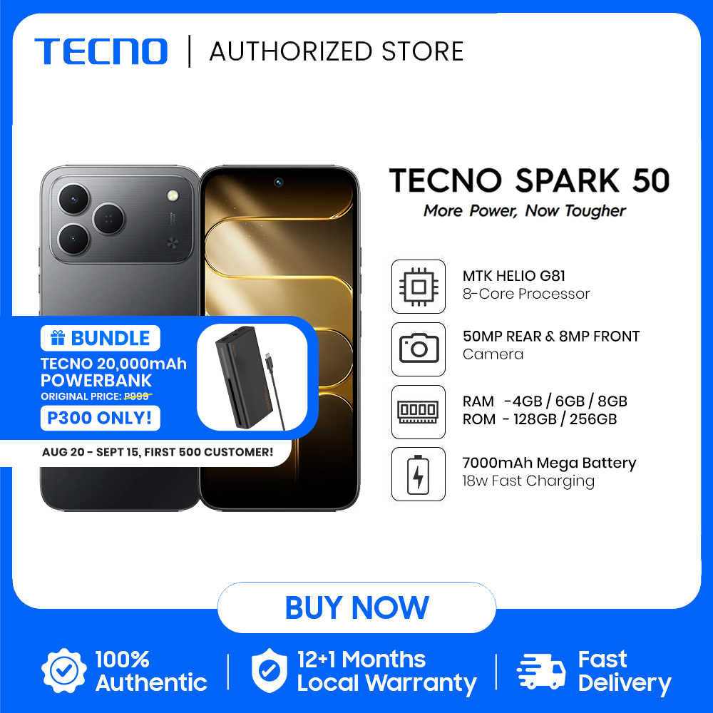 TECNO Spark 50 4G Smartphone (4/256GB, 4/128GB) / Helio G81 Processor / 6.78" 120Hz Smooth Display / 7000mAh Mega Battery / 18W Fast Charging / 50MP AI Camera - Image 3