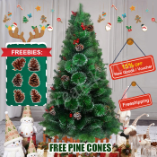 Great-King Snowflake Pine Needle Christmas Tree with Metal Stand