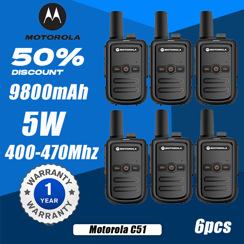 （4 Pcs）Motorola C51 two way radio Walkie Talkie long range 10KM UHF 400-470MHz high capacity 6800mAH Portable Mini radio 16 Channels High Power 5W Walkie-Talkies USB charging Waterproof/dustproof IP54 Suitable for outdoor/hotel/school/construction site - Image 4